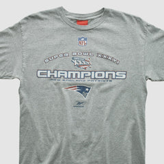 New England Patriots Reebok 2002 T-shirt Heather Gray Vintage | Fanatics