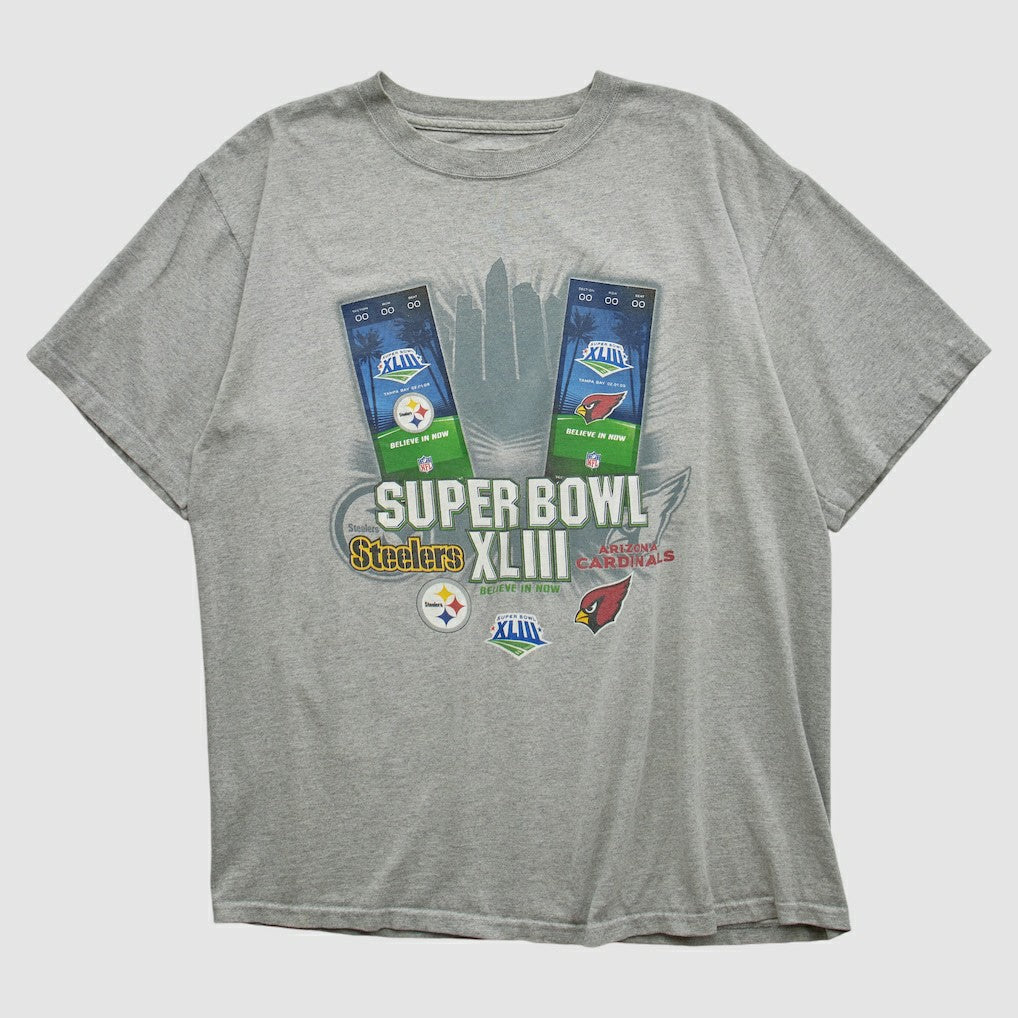 NFL Super Bowl XLIII NFL 2009 T-shirt Heather Gray Vintage | Fanatics