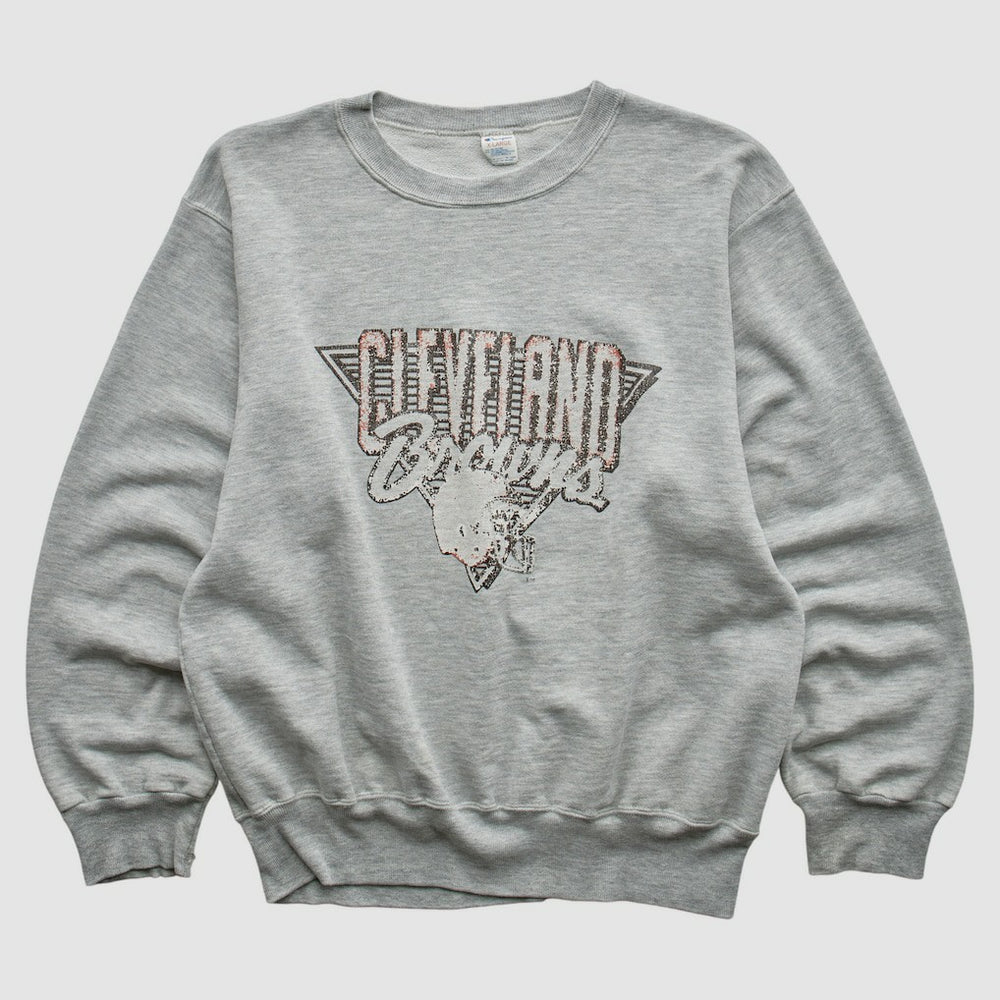 Cleveland Browns Champion 90s Pullover Sweatshirt Heather Gray Vintage | Fanatics