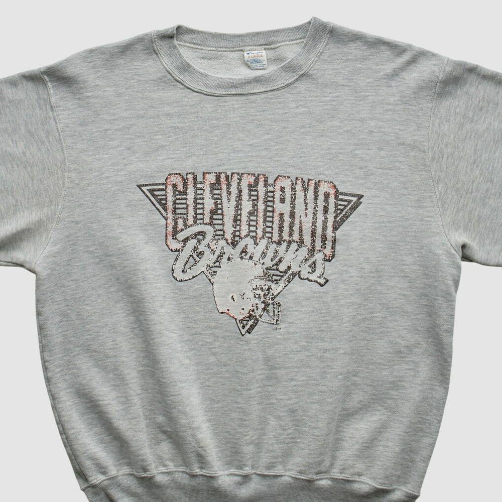 Cleveland Browns Champion 90s Pullover Sweatshirt Heather Gray Vintage | Fanatics