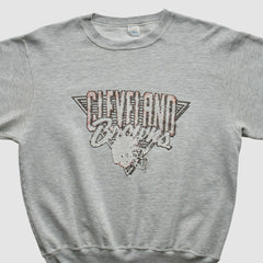 Cleveland Browns Champion 90s Pullover Sweatshirt Heather Gray Vintage | Fanatics