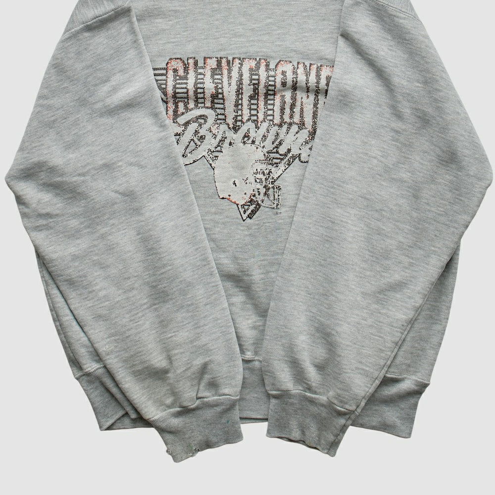 Cleveland Browns Champion 90s Pullover Sweatshirt Heather Gray Vintage | Fanatics