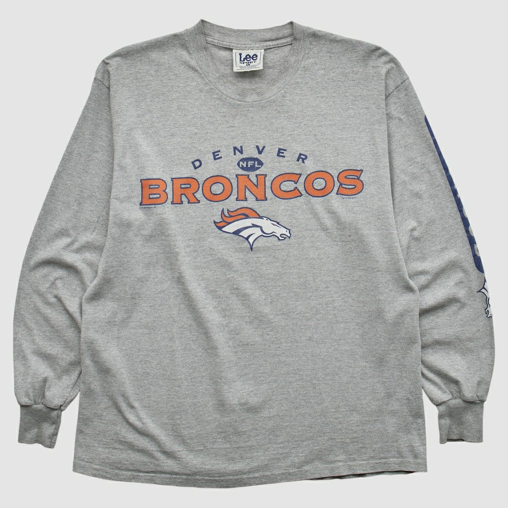 Denver Broncos Lee Apparel 2000s Long Sleeve T-shirt Heather Gray Vintage | Fanatics