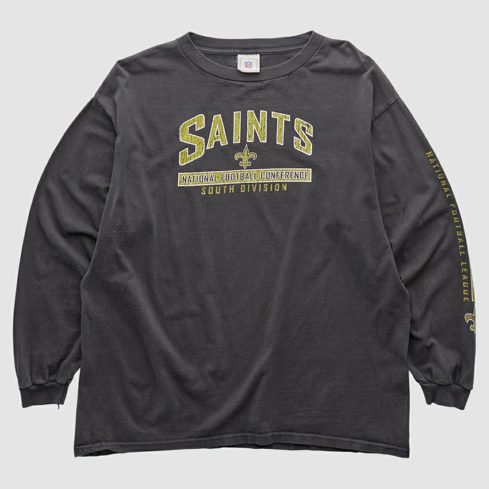 New Orleans Saints NFL 2000s Long Sleeve T-shirt Charcoal Vintage | Fanatics