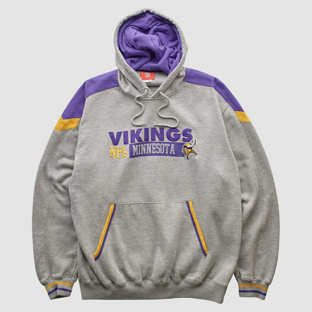Minnesota Vikings NFL 2000s Hooded Pullover Sweatshirt Heather Gray Vintage | Fanatics