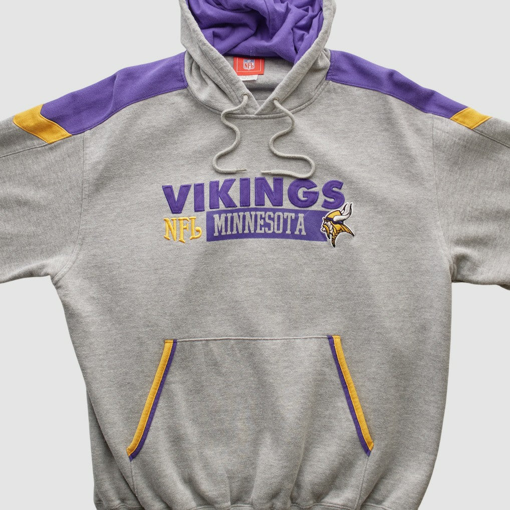 Minnesota Vikings NFL 2000s Hooded Pullover Sweatshirt Heather Gray Vintage | Fanatics