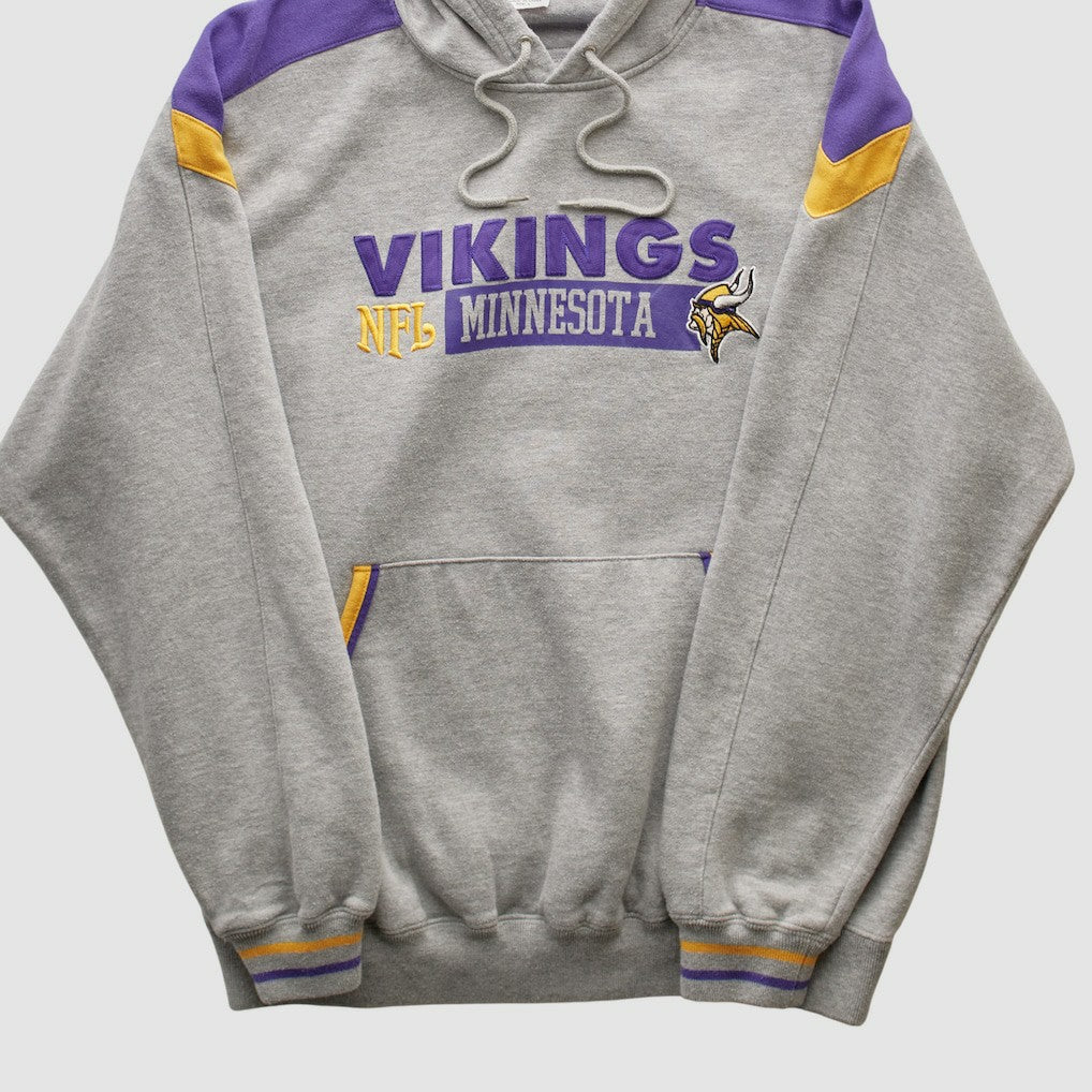 Minnesota Vikings NFL 2000s Hooded Pullover Sweatshirt Heather Gray Vintage | Fanatics