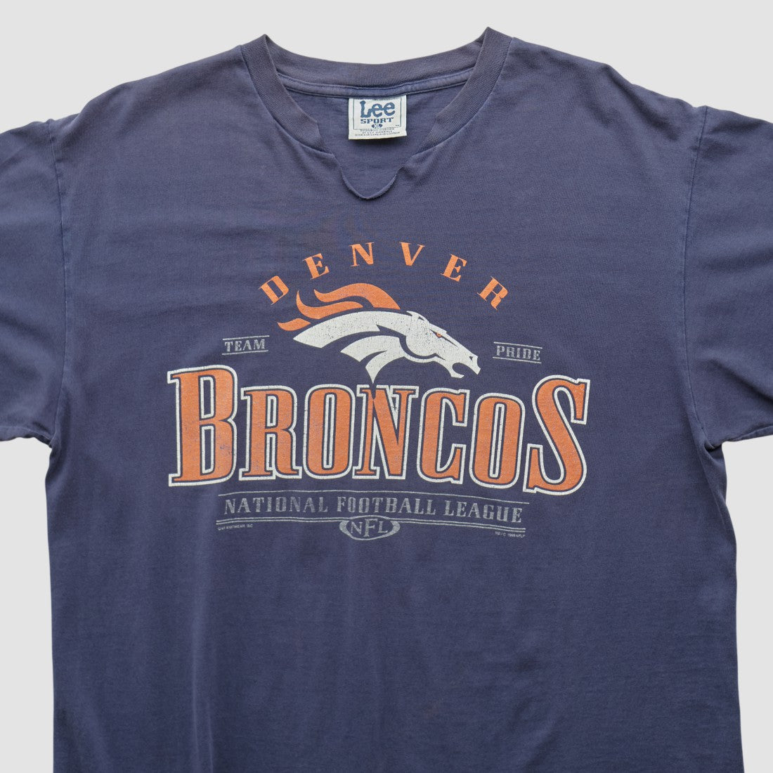 Denver Broncos Lee Apparel 90s T-shirt Navy Vintage | Fanatics