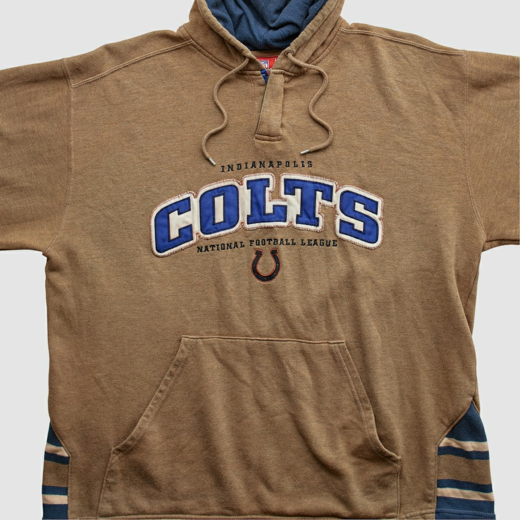 Indianapolis Colts NFL 2000s Hooded Pullover Sweatshirt Tan Vintage | Fanatics
