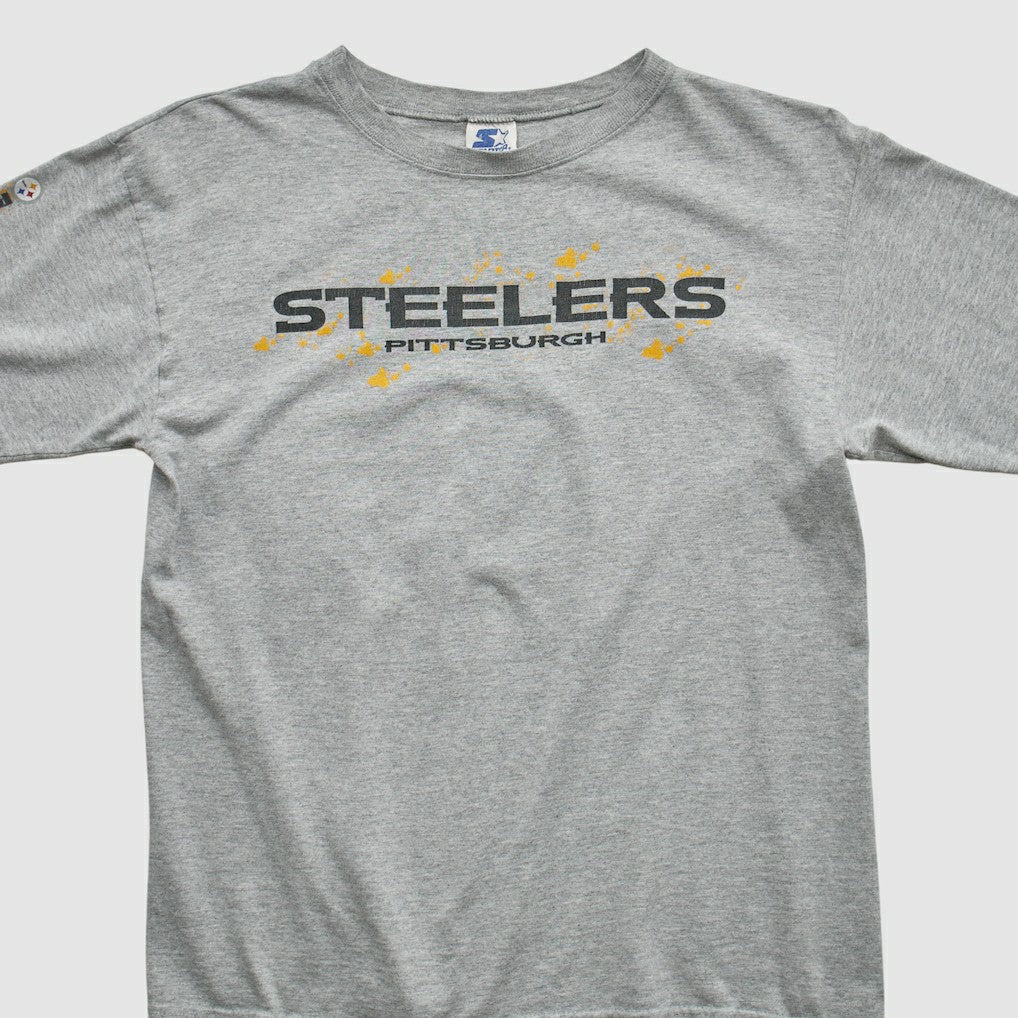 Pittsburgh Steelers Starter 90s Long Sleeve T-shirt Heather Gray Vintage | Fanatics