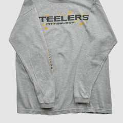 Pittsburgh Steelers Starter 90s Long Sleeve T-shirt Heather Gray Vintage | Fanatics