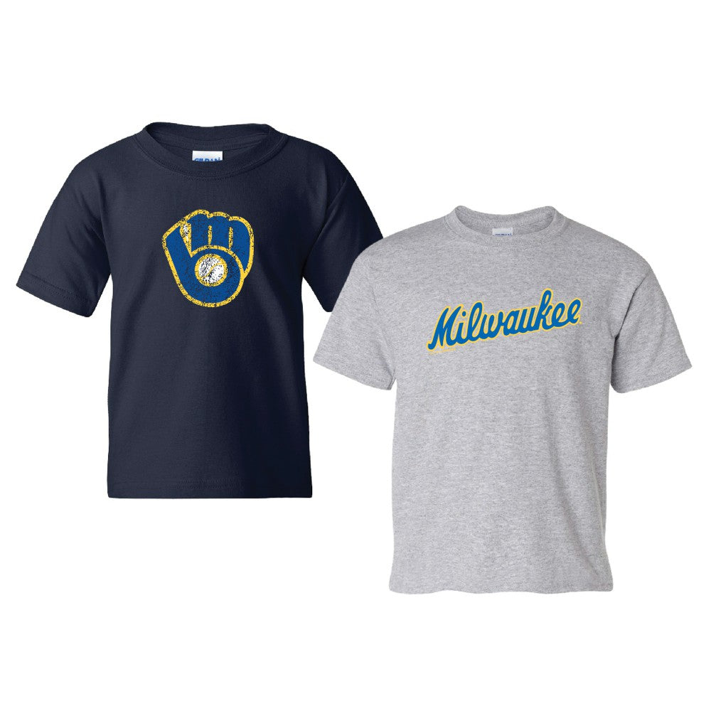 Milwaukee Brewers Soft as a Grape Youth  Cooperstown 2-Pack T-Shirt Set - MLB