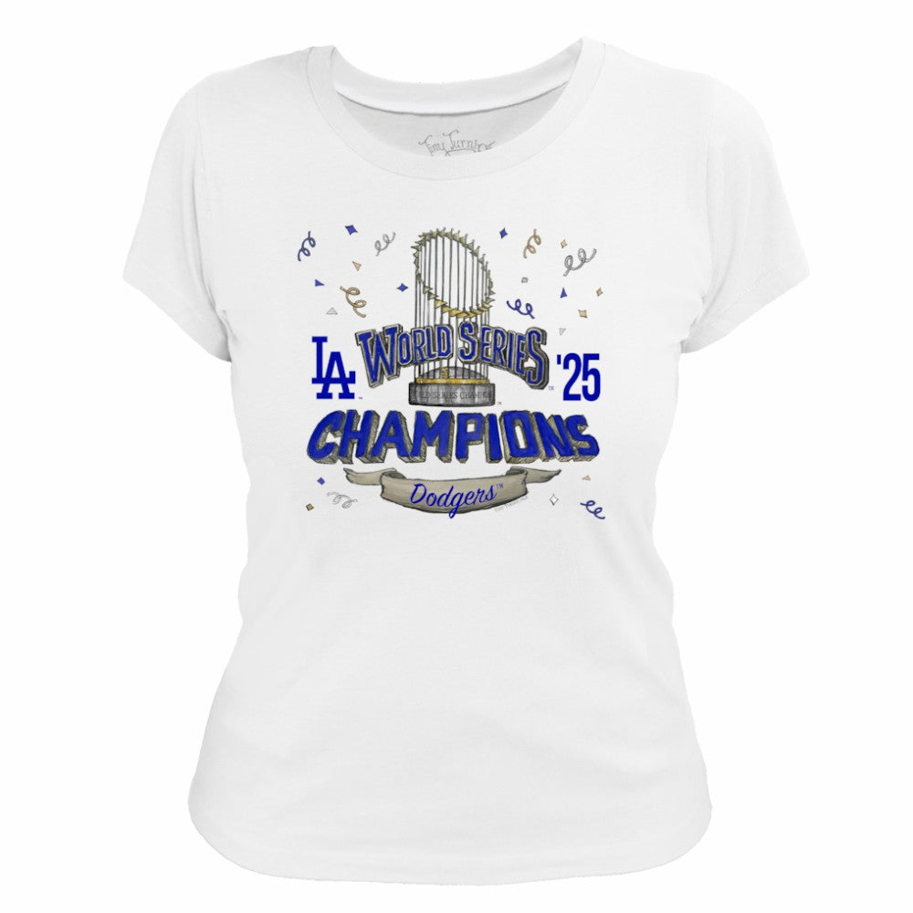 Los Angeles Dodgers Tiny Turnip Women's 2025 World Series Champions Parade T-Shirt - MLB