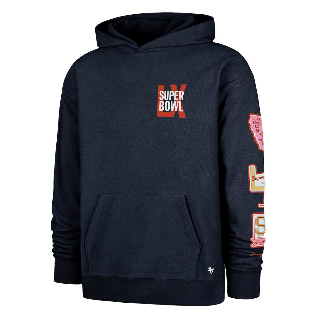 Stoney Clover Lane x '47 Women's Super Bowl LX Patches Foundation Hoodie Black | 47 brand