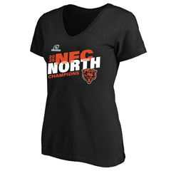 Chicago Bears Women's 2025 NFC North Division Champions Plus Size V-Neck T-Shirt Black | Fanatics