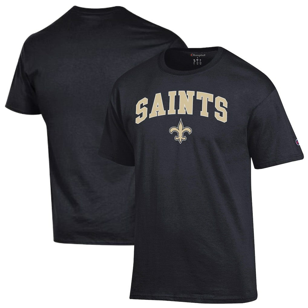 New Orleans Saints Champion Arch Over Logo T-Shirt Black | NFL
