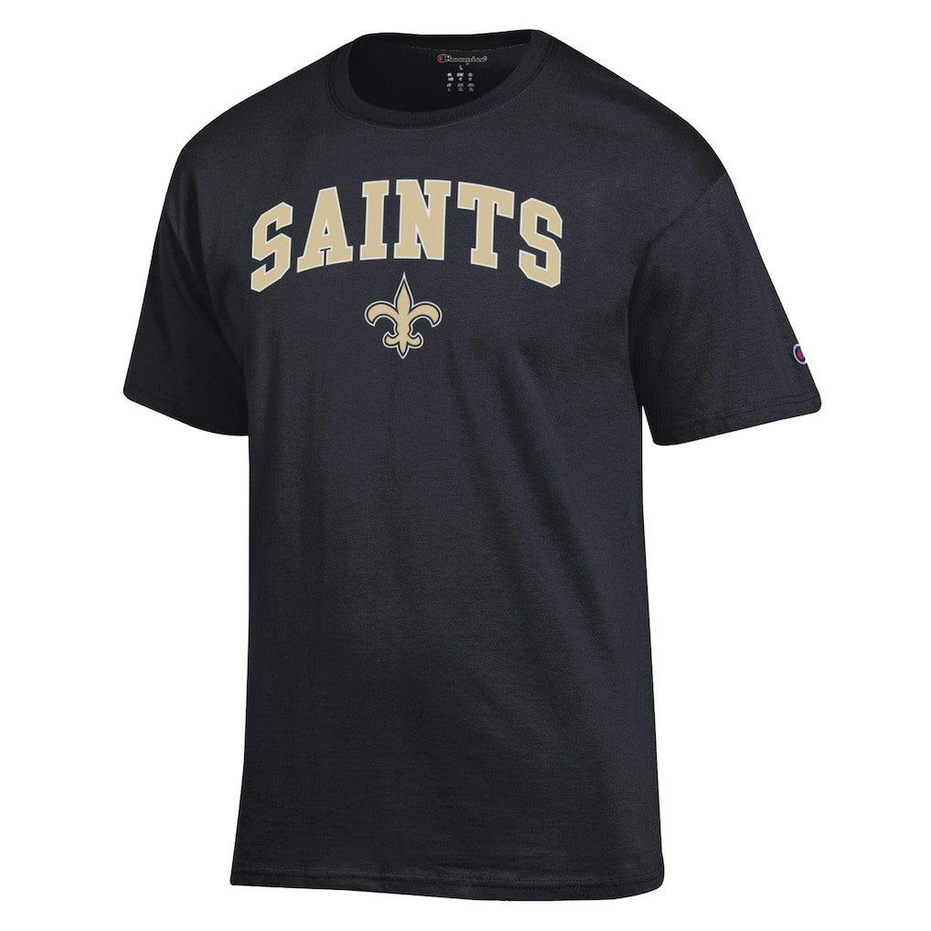 New Orleans Saints Champion Arch Over Logo T-Shirt Black | NFL