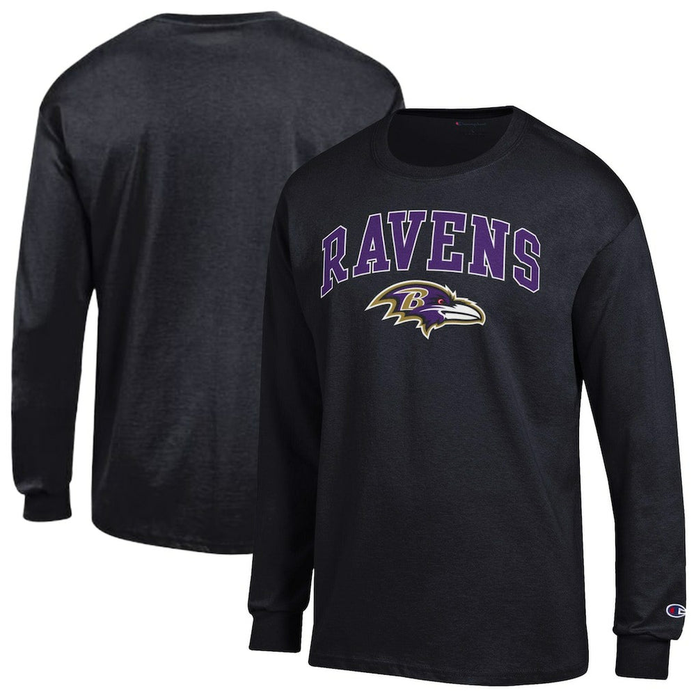 Baltimore Ravens Champion Arch Over Logo Long Sleeve T-Shirt Black | NFL