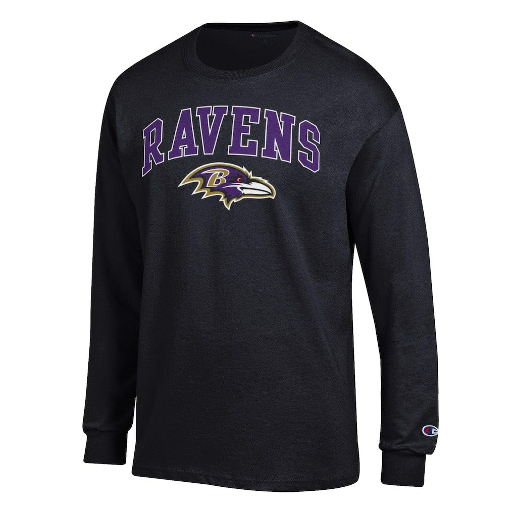 Baltimore Ravens Champion Arch Over Logo Long Sleeve T-Shirt Black | NFL
