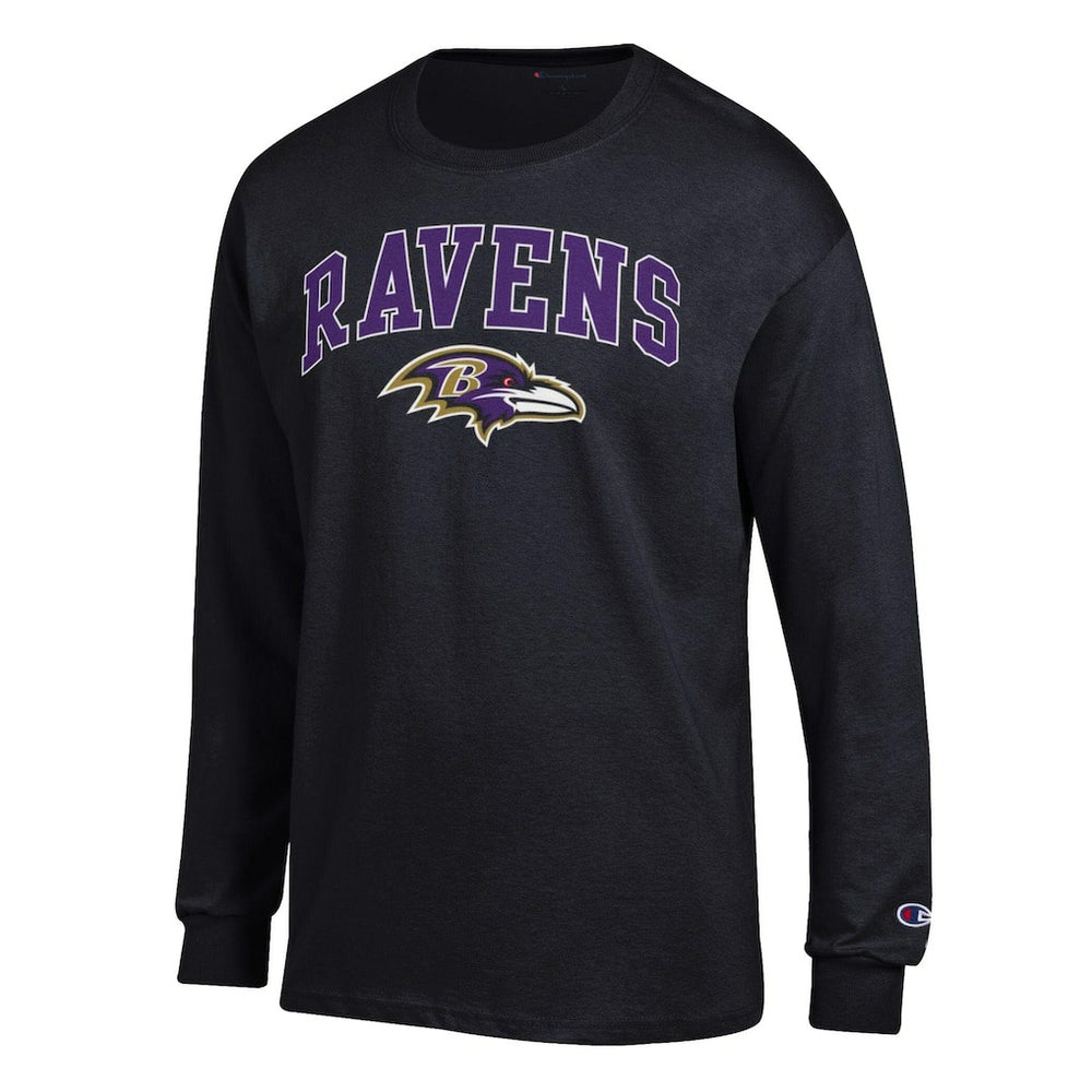 Baltimore Ravens Champion Arch Over Logo Long Sleeve T-Shirt Black | NFL