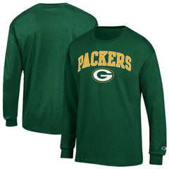 Green Bay Packers Champion Arch Over Logo Long Sleeve T-Shirt Green | NFL
