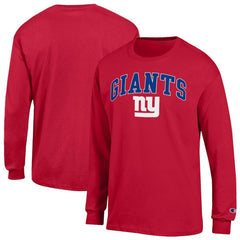 New York Giants Champion Arch Over Logo Long Sleeve T-Shirt Red | NFL