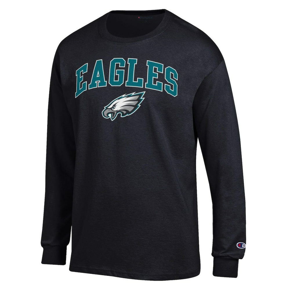 Philadelphia Eagles Champion Arch Over Logo Long Sleeve T-Shirt Black | NFL