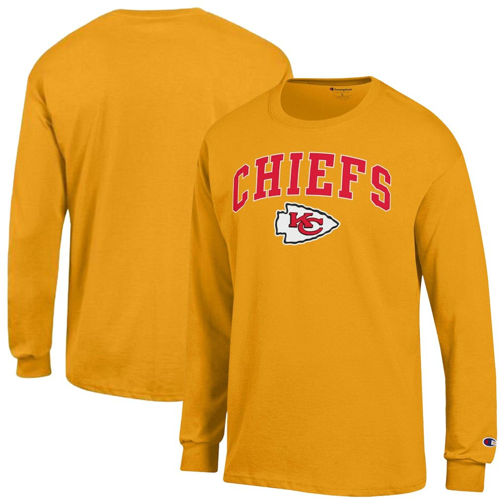 Kansas City Chiefs Champion Arch Over Logo Long Sleeve T-Shirt Gold | NFL