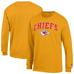 Kansas City Chiefs Champion Arch Over Logo Long Sleeve T-Shirt Gold | NFL