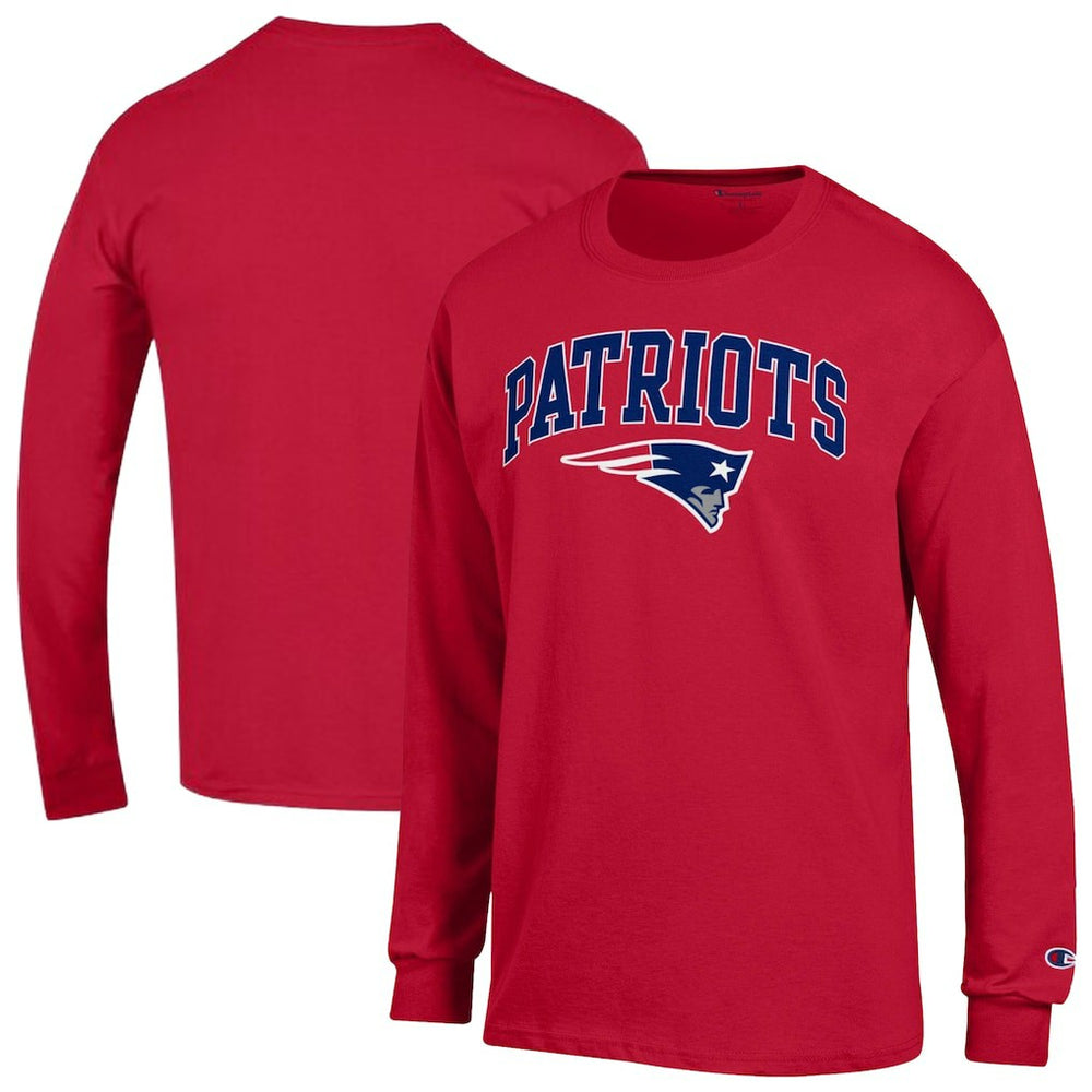 New England Patriots Champion Arch Over Logo Long Sleeve T-Shirt Red | NFL