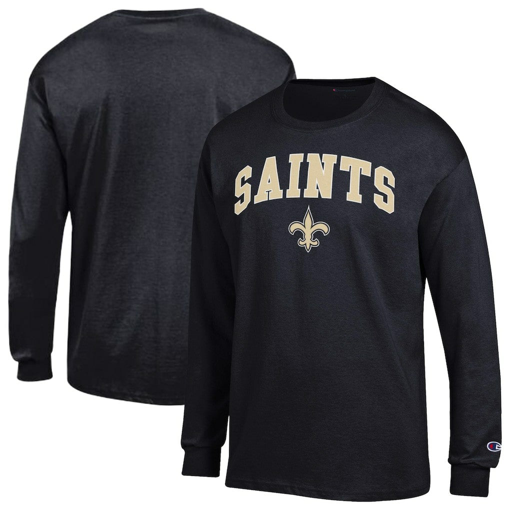 New Orleans Saints Champion Arch Over Logo Long Sleeve T-Shirt Black | NFL