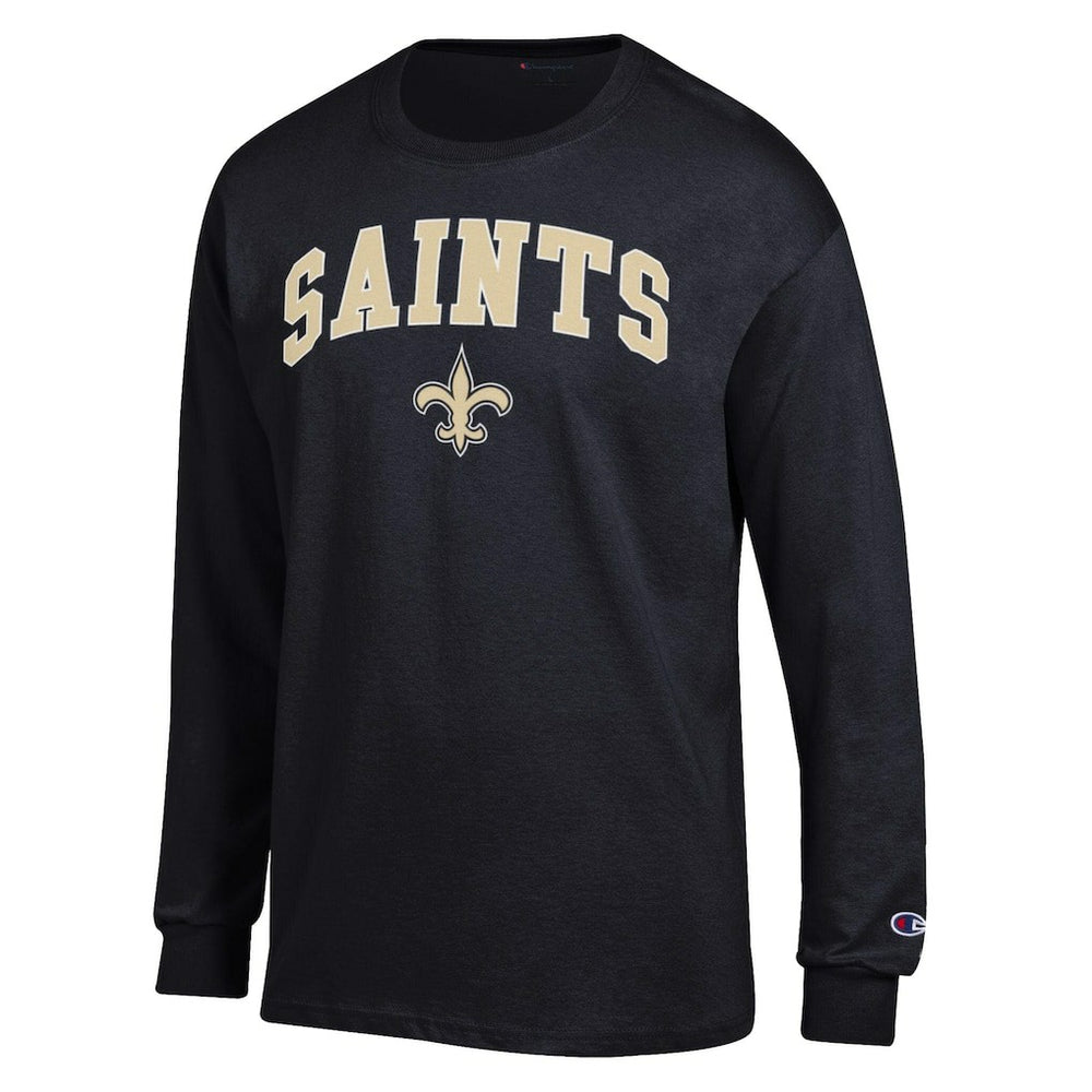 New Orleans Saints Champion Arch Over Logo Long Sleeve T-Shirt Black | NFL
