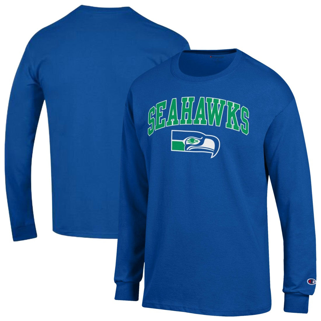 Seattle Seahawks Champion Arch Over Logo Long Sleeve T-Shirt Royal | NFL