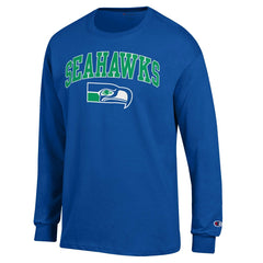 Seattle Seahawks Champion Arch Over Logo Long Sleeve T-Shirt Royal | NFL