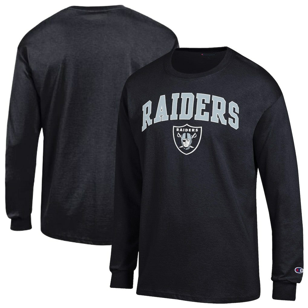 Las Vegas Raiders Champion Arch Over Logo Long Sleeve T-Shirt Black | NFL