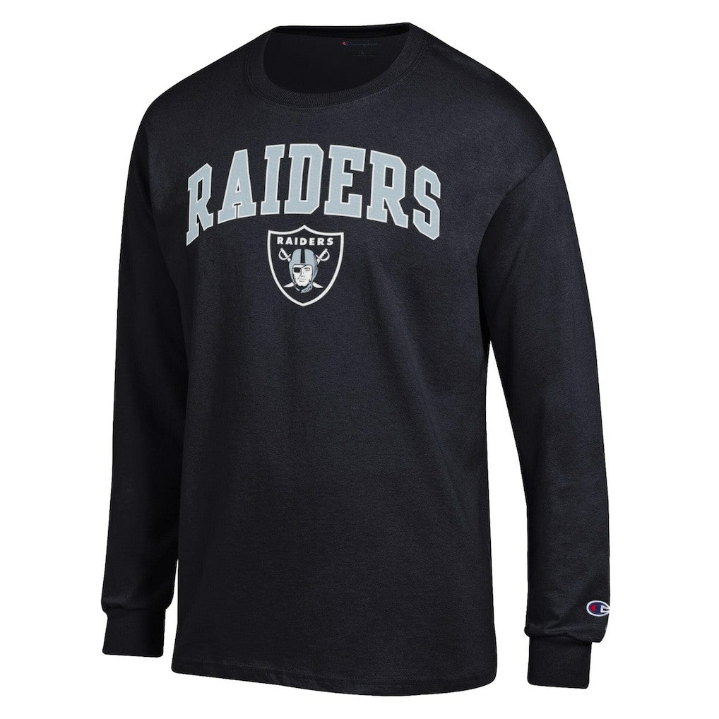 Las Vegas Raiders Champion Arch Over Logo Long Sleeve T-Shirt Black | NFL