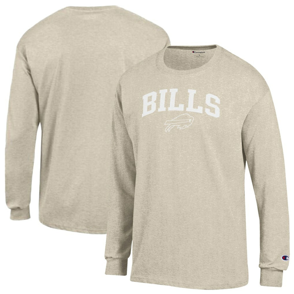 Buffalo Bills Champion White Ink Jersey Long Sleeve T-Shirt Oatmeal | NFL
