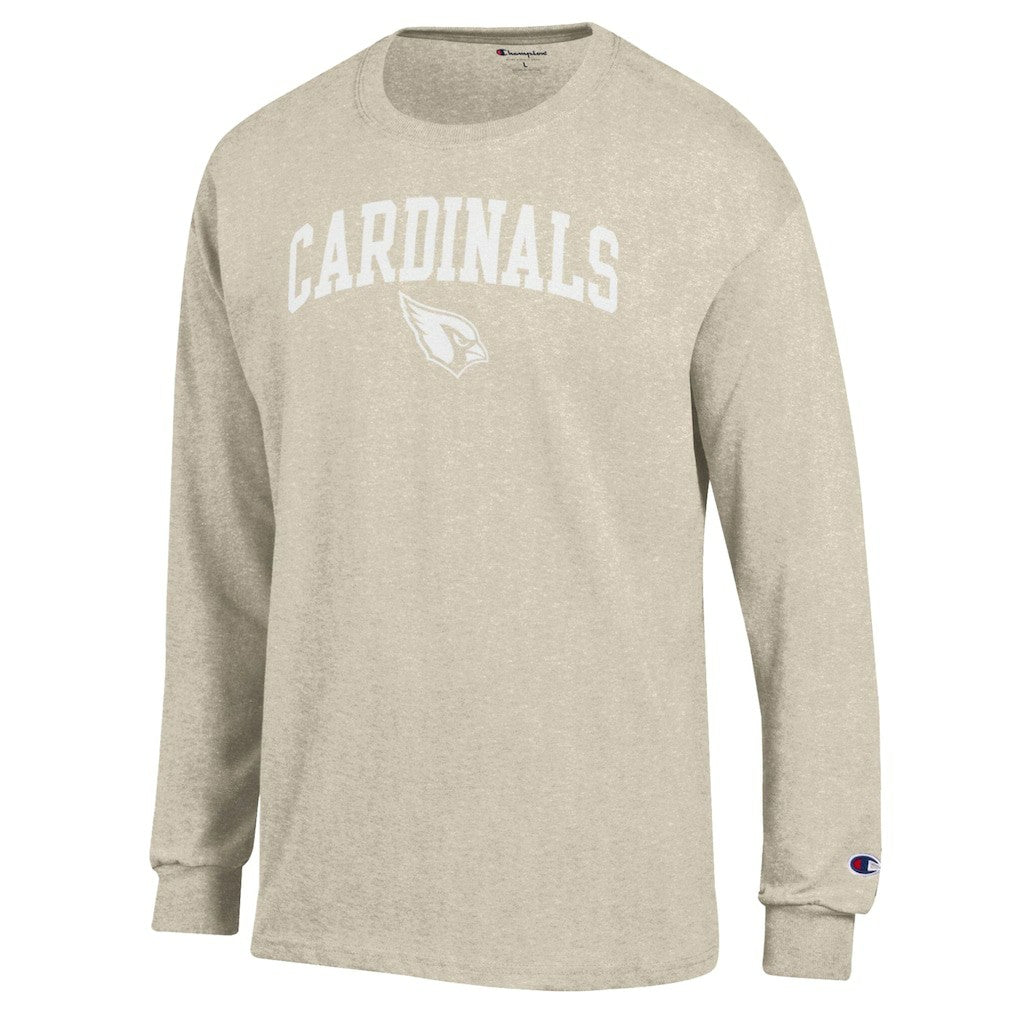 Arizona Cardinals Champion White Ink Jersey Long Sleeve T-Shirt Oatmeal | NFL