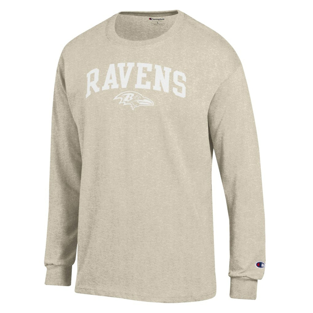 Baltimore Ravens Champion White Ink Jersey Long Sleeve T-Shirt Oatmeal | NFL