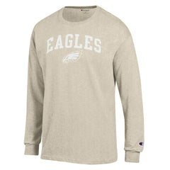 Philadelphia Eagles Champion White Ink Jersey Long Sleeve T-Shirt Oatmeal | NFL