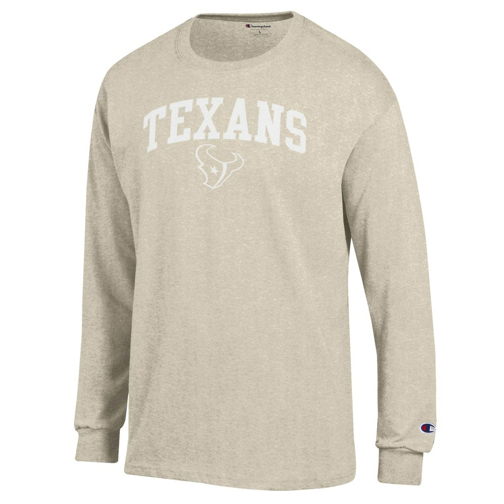 Houston Texans Champion White Ink Jersey Long Sleeve T-Shirt Oatmeal | NFL