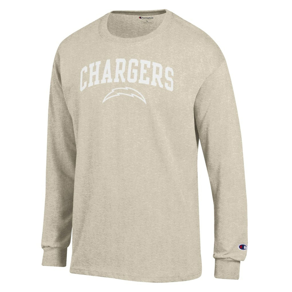 Los Angeles Chargers Champion White Ink Jersey Long Sleeve T-Shirt Oatmeal | NFL