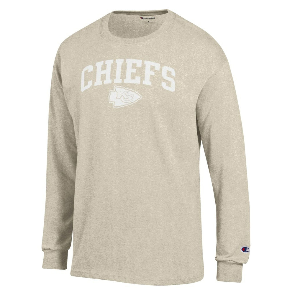 Kansas City Chiefs Champion White Ink Jersey Long Sleeve T-Shirt Oatmeal | NFL