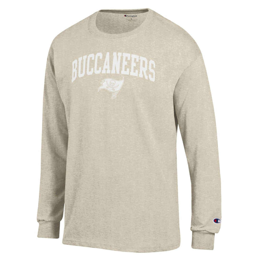 Tampa Bay Buccaneers Champion White Ink Jersey Long Sleeve T-Shirt Oatmeal | NFL