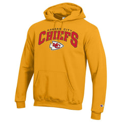 Kansas City Chiefs Champion Powerblend Arch over Logo Hoodie Gold | NFL