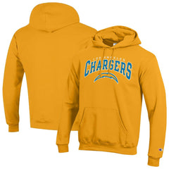 Los Angeles Chargers Champion Powerblend Arch over Logo Hoodie Gold | NFL