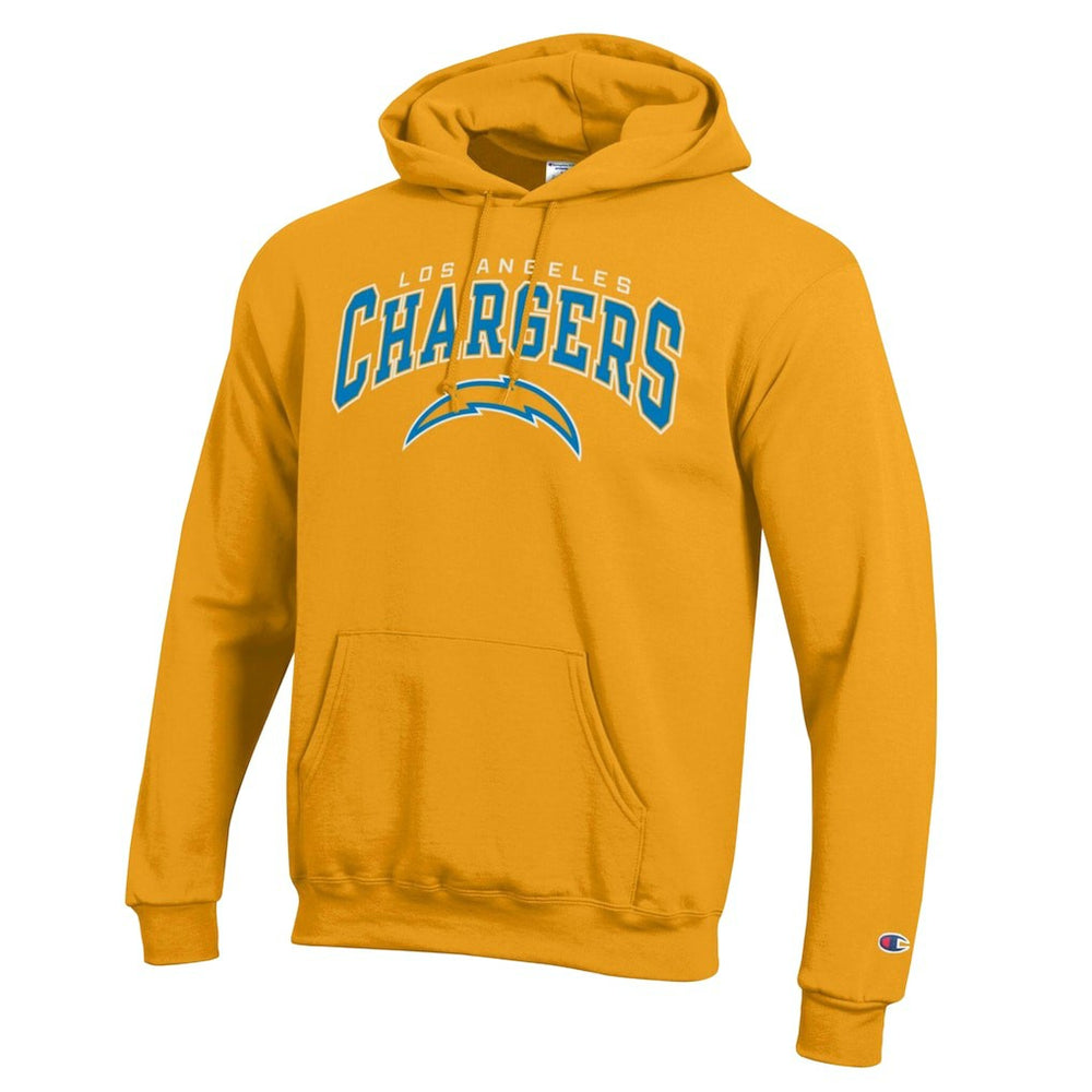 Los Angeles Chargers Champion Powerblend Arch over Logo Hoodie Gold | NFL