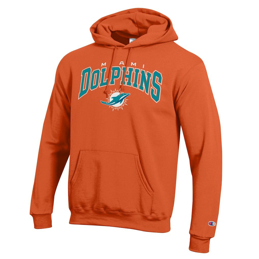 Miami Dolphins Champion Powerblend Arch over Logo Hoodie Orange | NFL
