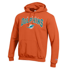Miami Dolphins Champion Powerblend Arch over Logo Hoodie Orange | NFL