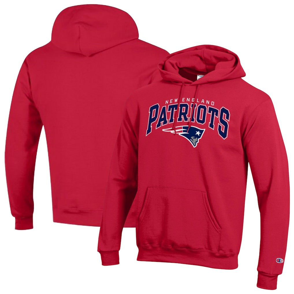 New England Patriots Champion Powerblend Arch over Logo Hoodie Red | NFL